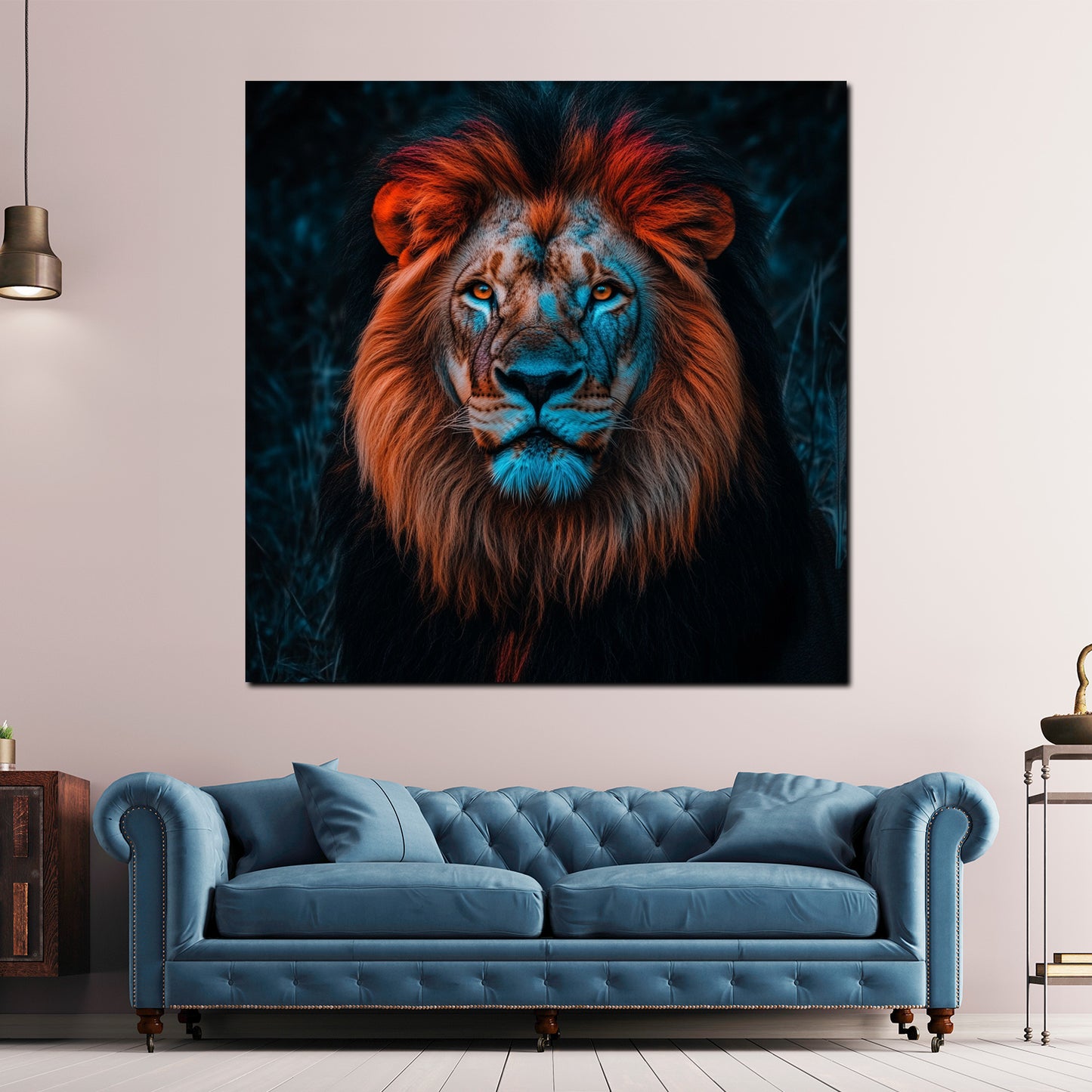 Majestätischer Löwe Wildtier Blick Tierkunst Wandbild