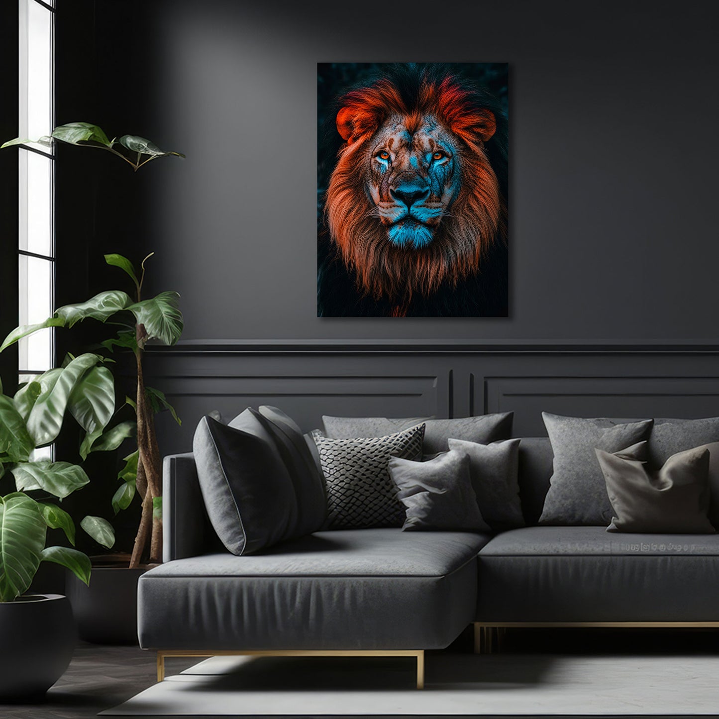 Majestätischer Löwe Wildtier Nahaufnahme Wandbild