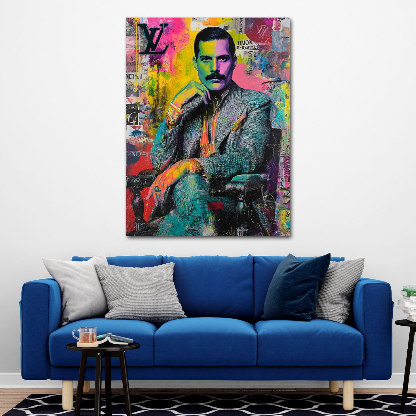 Mercury mit Schmuck im Pop Art Wandbild