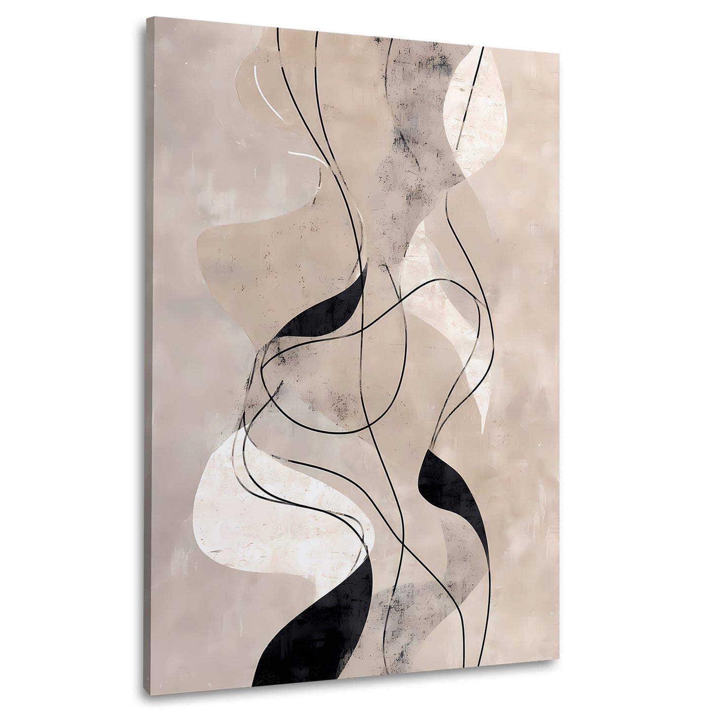 Minimalistische Formen und Kurven in Naturtönen Wandbild