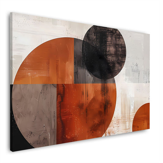 Minimalistische Kreisformen mit strukturierten Flächen Wandbild