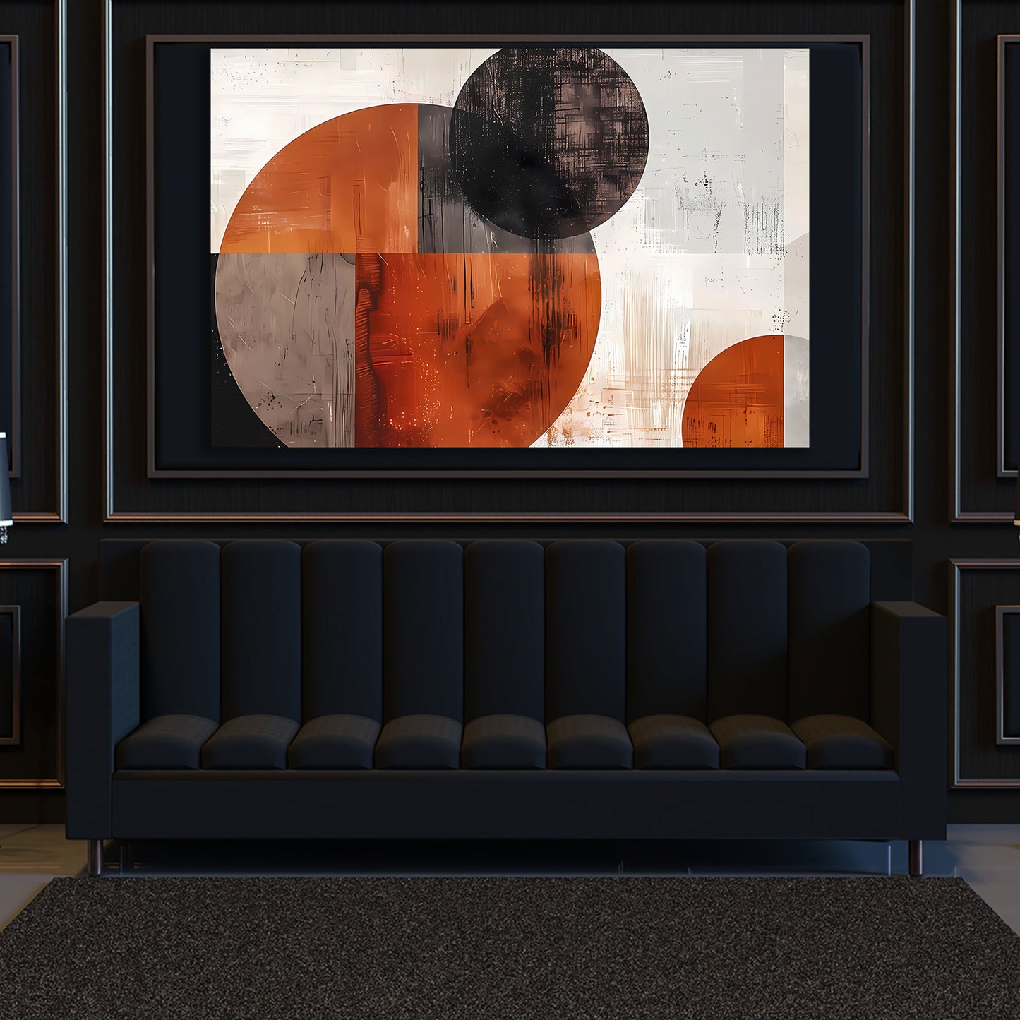 Minimalistische Kreisformen mit strukturierten Flächen Wandbild