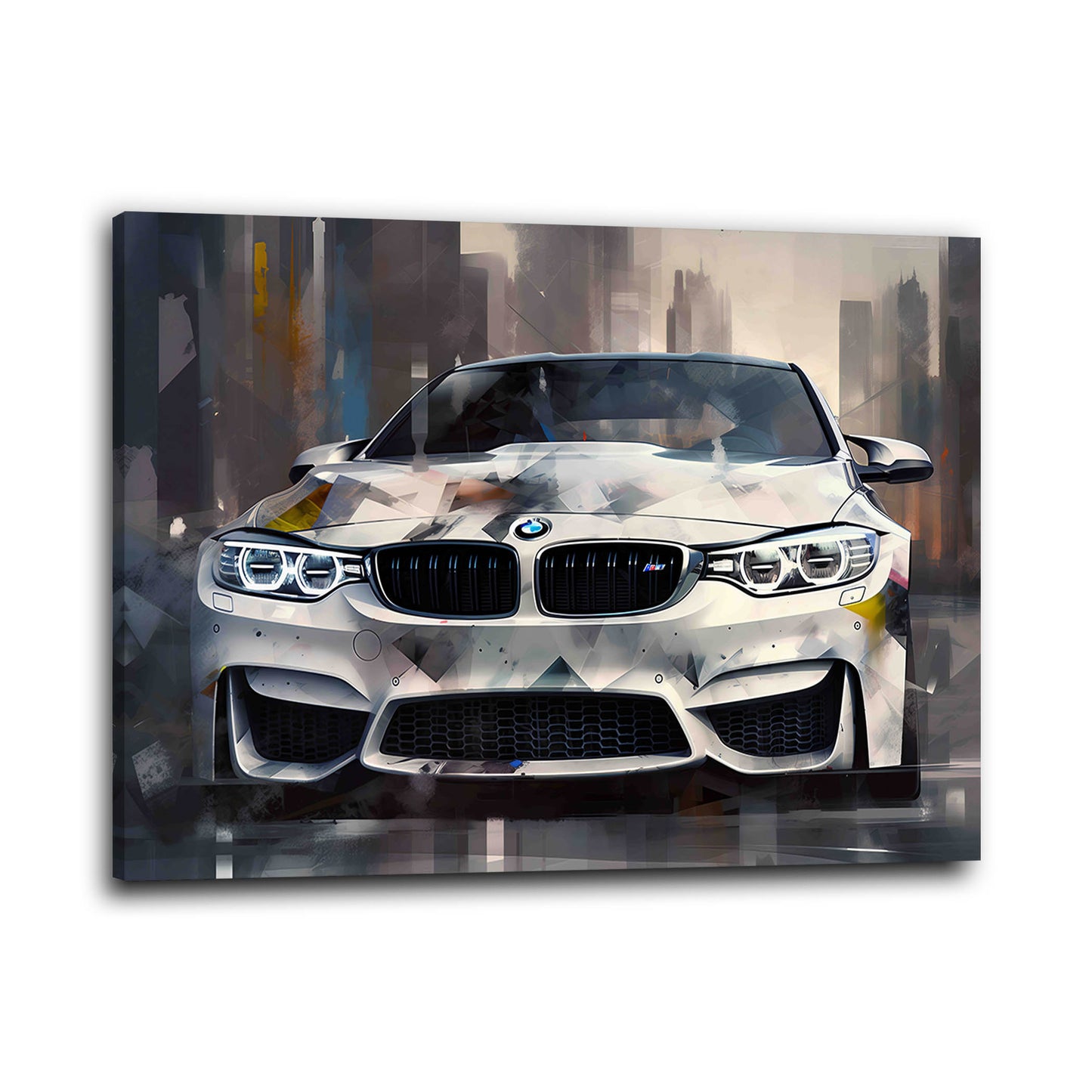 Modernes Auto BMW mit geometrischem Stil Wandbild