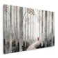 Mystischer Birkenwald Pfad und Figur mit rotem Mantel Wandbild