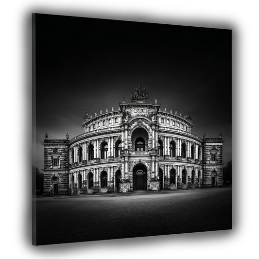 Opernhaus Dresden Wahrzeichen Symmetrie schwarz weiß Wandbild