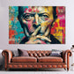 Pop Art Bowie Porträt mit Fingerzeichen Wandbild