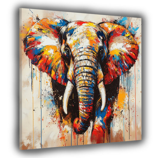 Pop Art Elefant farbenfroh ausdrucksstark Wandbild