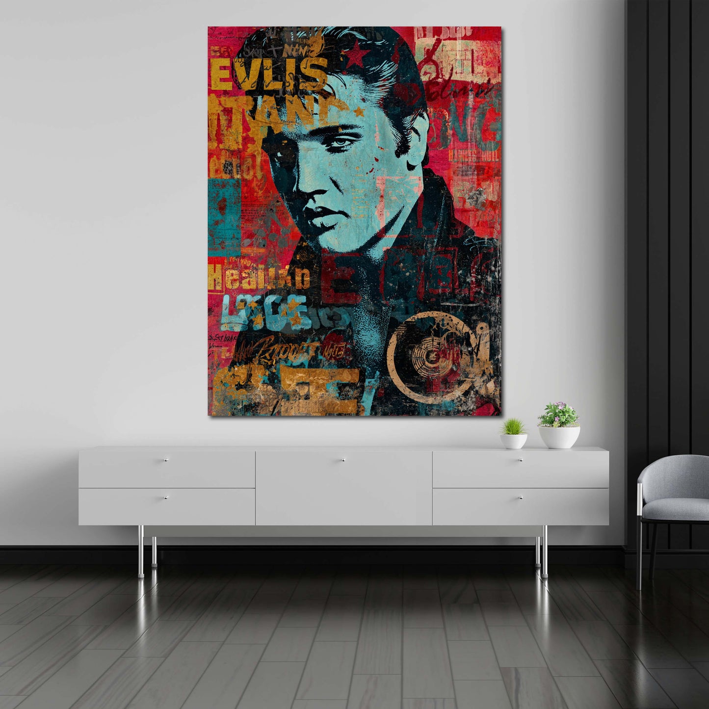 Pop Art Elvis Retro Collage Wandbild