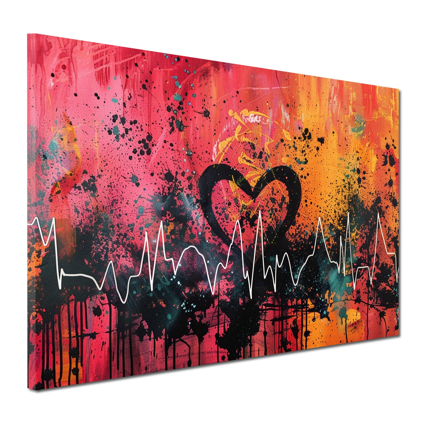 Pop Art Emotion Herz mit Linienverlauf Wandbild