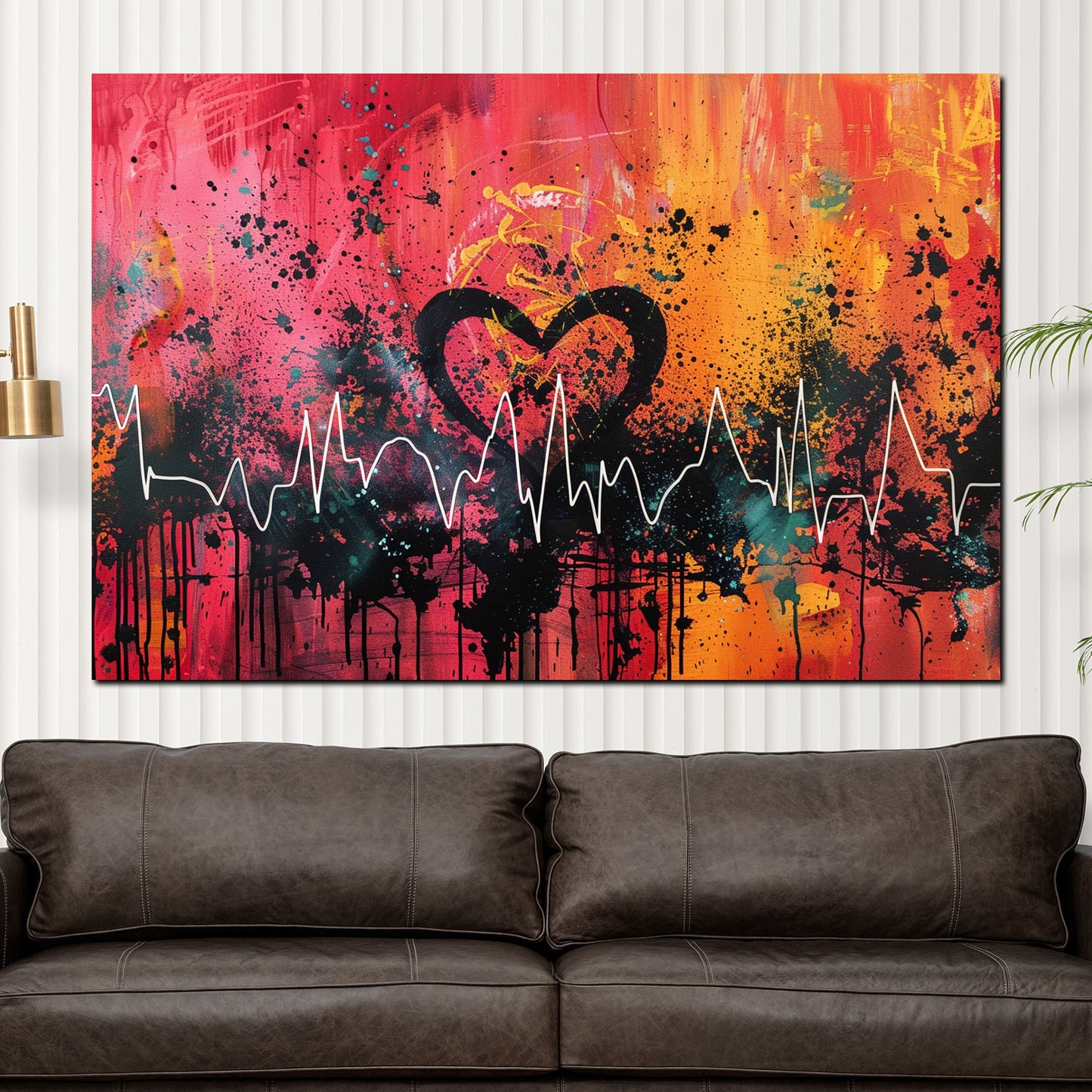 Pop Art Emotion Herz mit Linienverlauf Wandbild