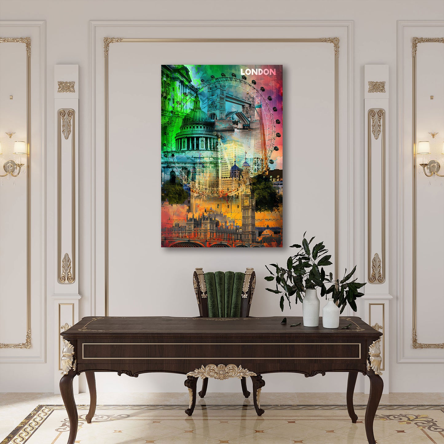 Pop Art London Sehenswürdigkeiten Skyline Collage Wandbild