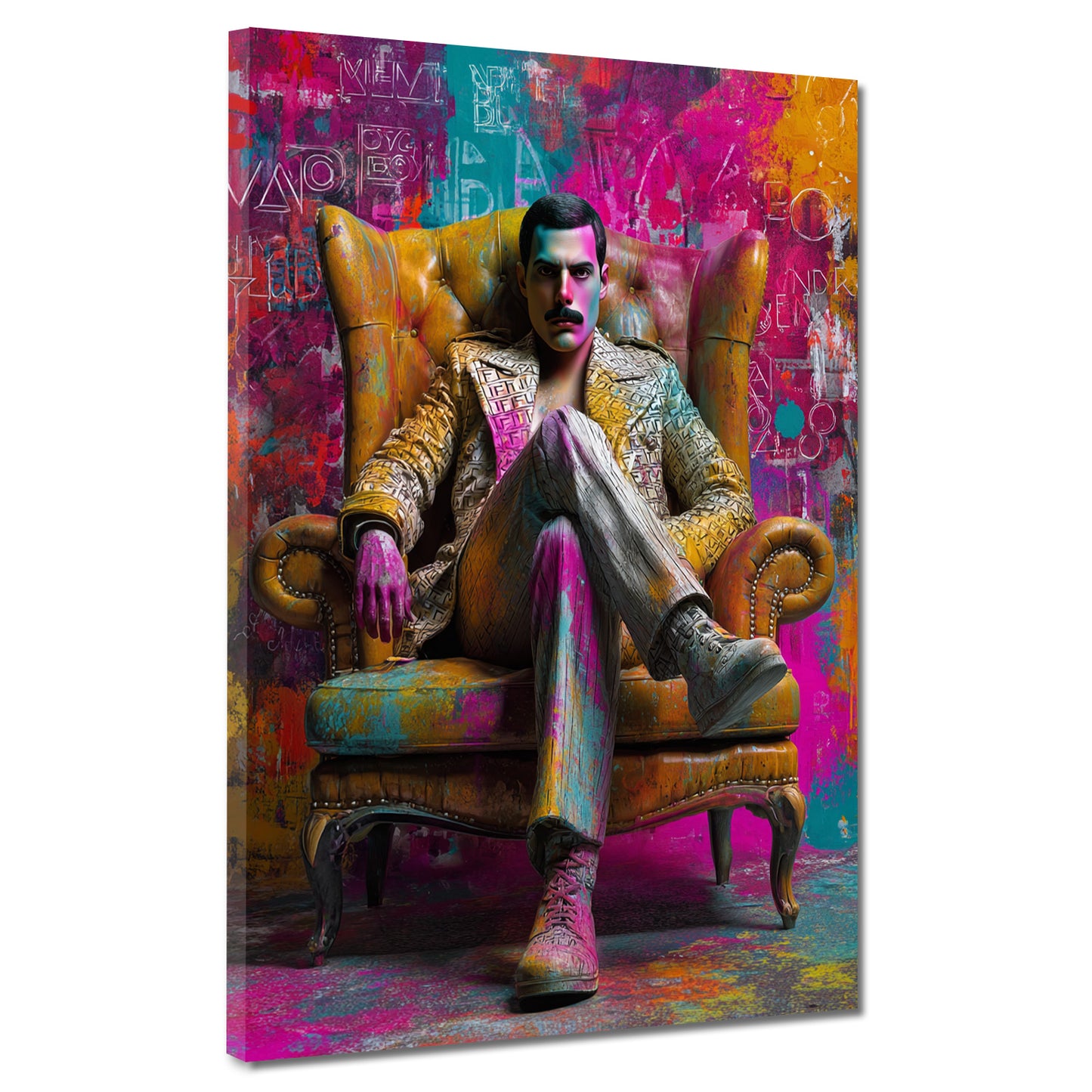 Pop Art Ikonische Mercury Pose auf Thron Kunstwerk Wandbild