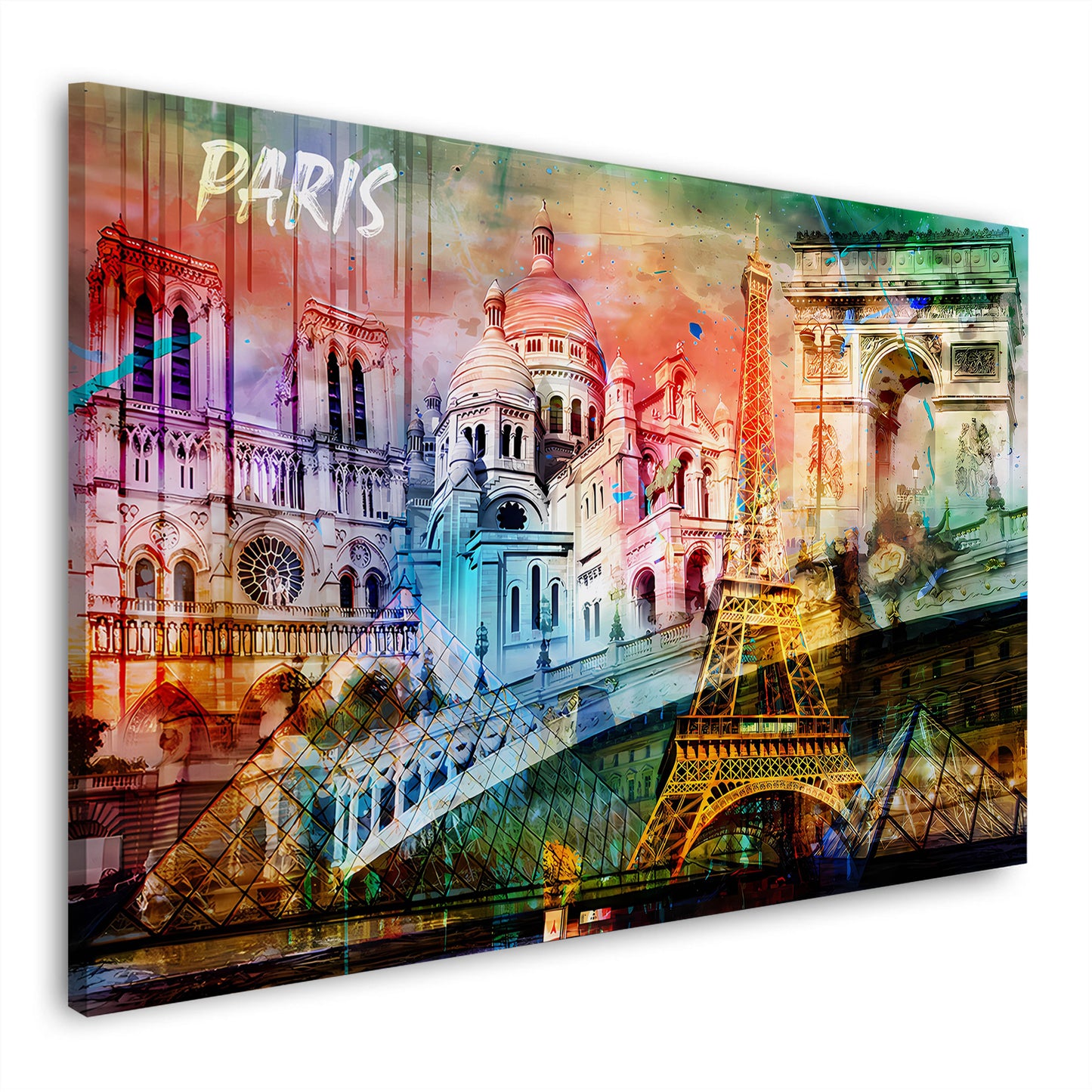 Pop Art Paris Collage Sehenswürdigkeiten Frankreich Wandbild