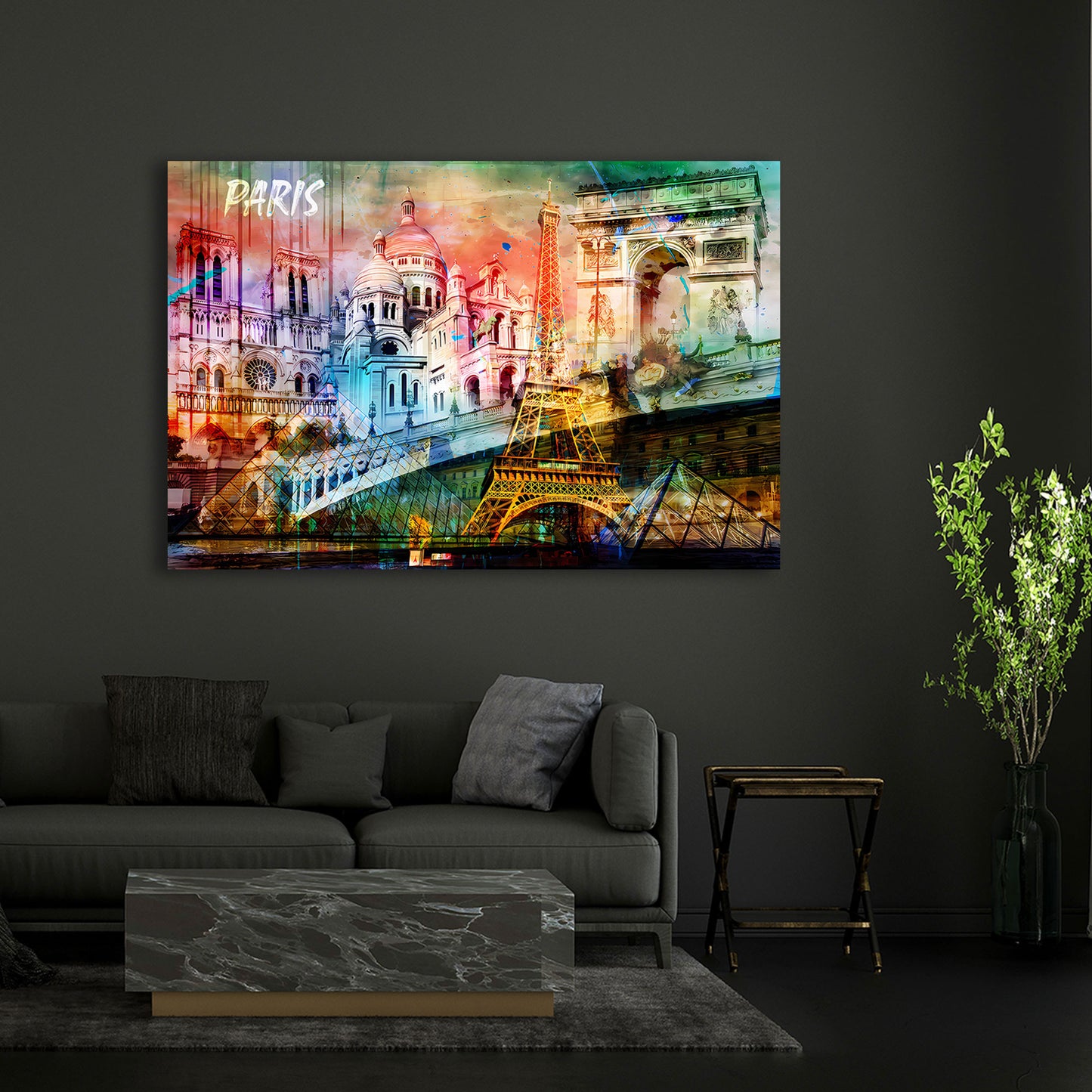 Pop Art Paris Collage Sehenswürdigkeiten Frankreich Wandbild