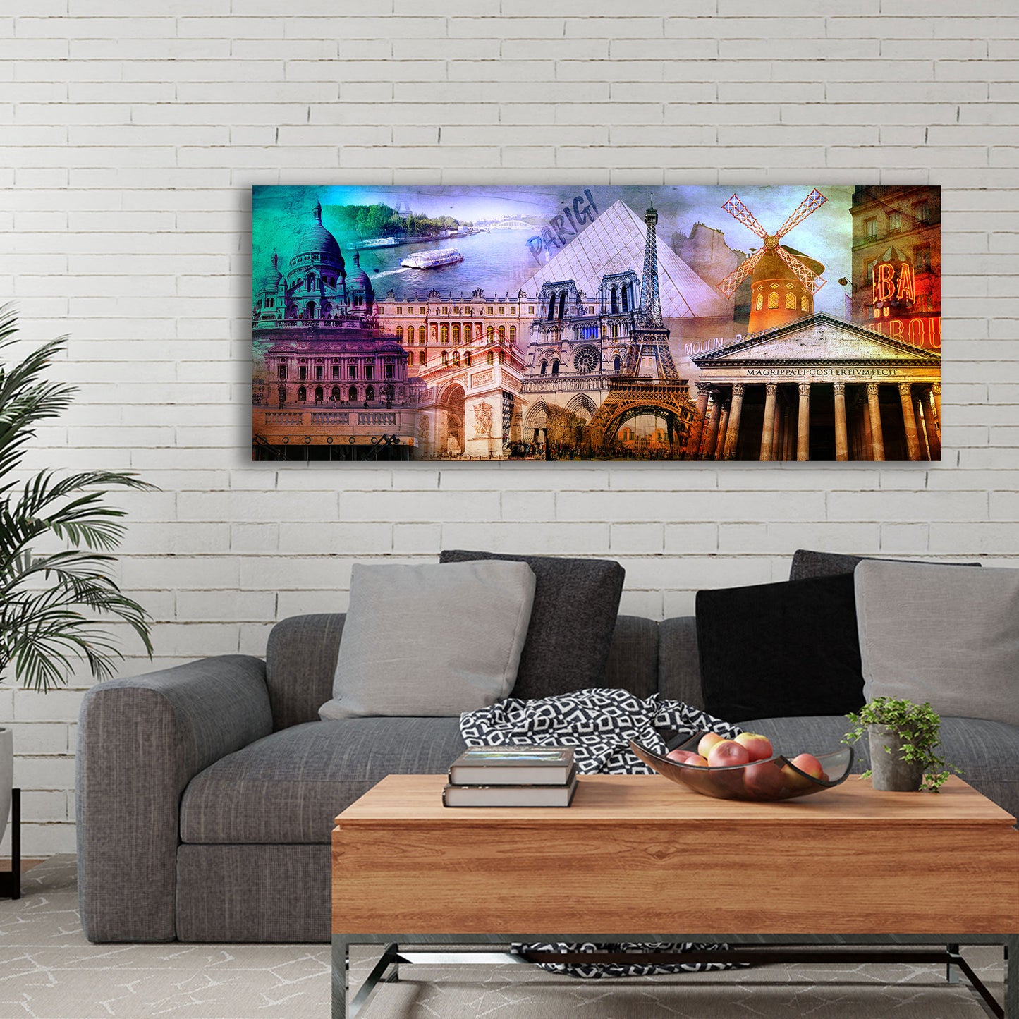 Pop Art Pariser Sehenswürdigkeiten Collage Wandbild