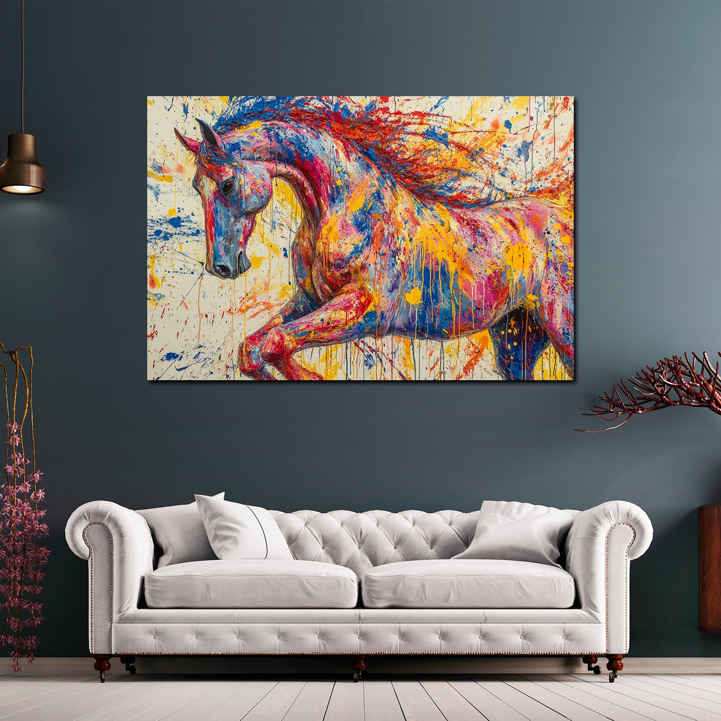 Pop Art Pferd Farbenexplosion Tiermalerei Wandbild