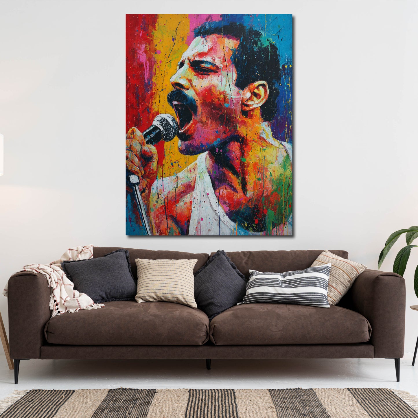 Pop Art Sänger Mercury Darstellung Wandbild