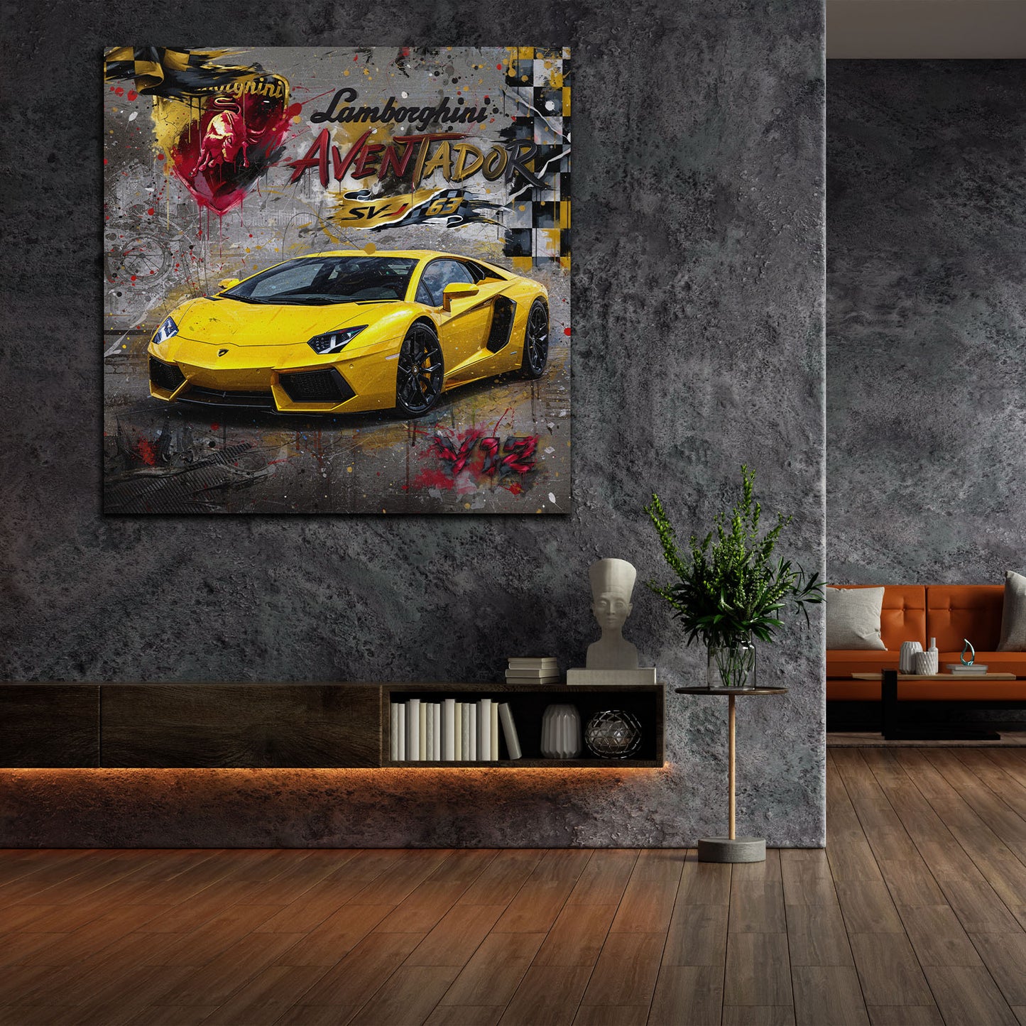 Pop Art Sportwagen Lamborghini Aventador Wandbild