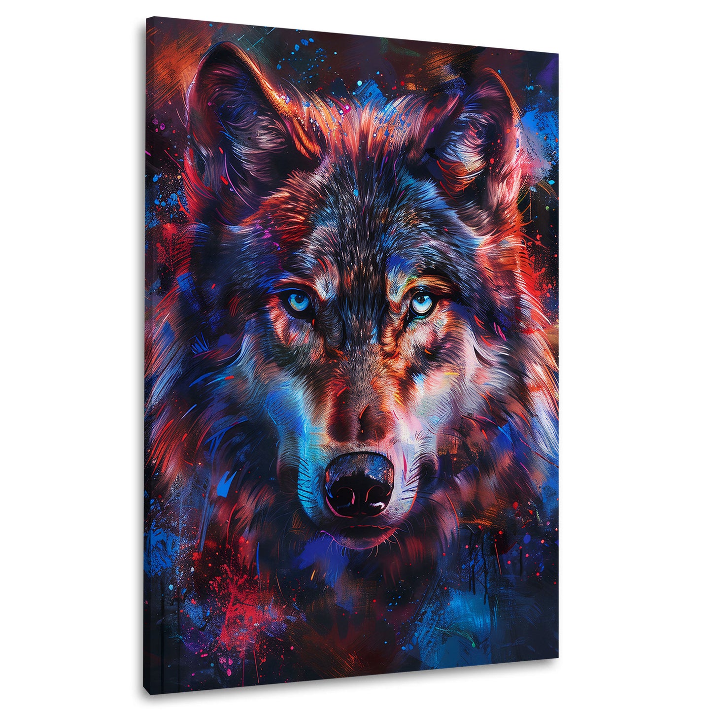 Pop Art Tierportrait Wolf Wildnis Wandbild
