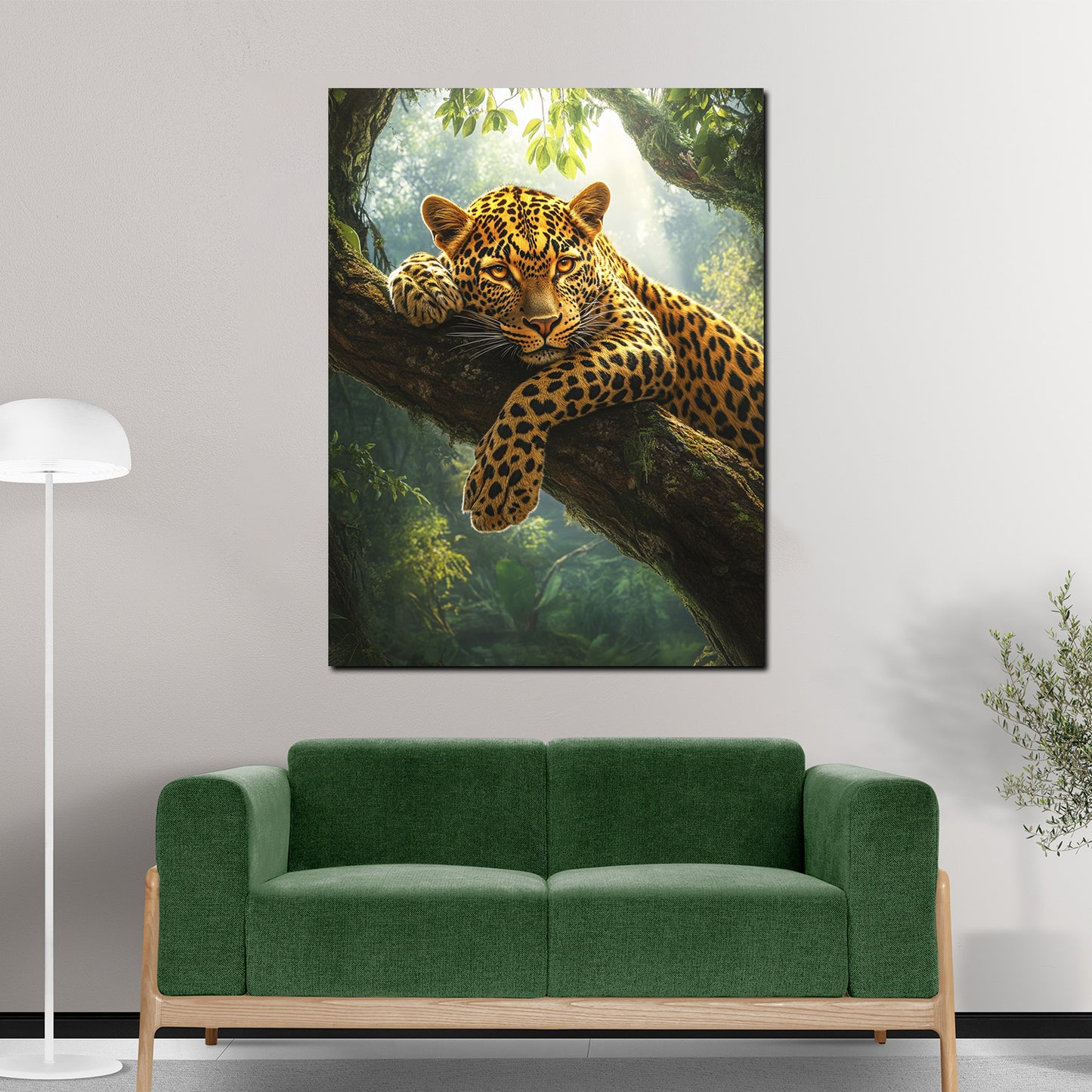 Raubkatze im Baum Ruhe majestätisch Wandbild