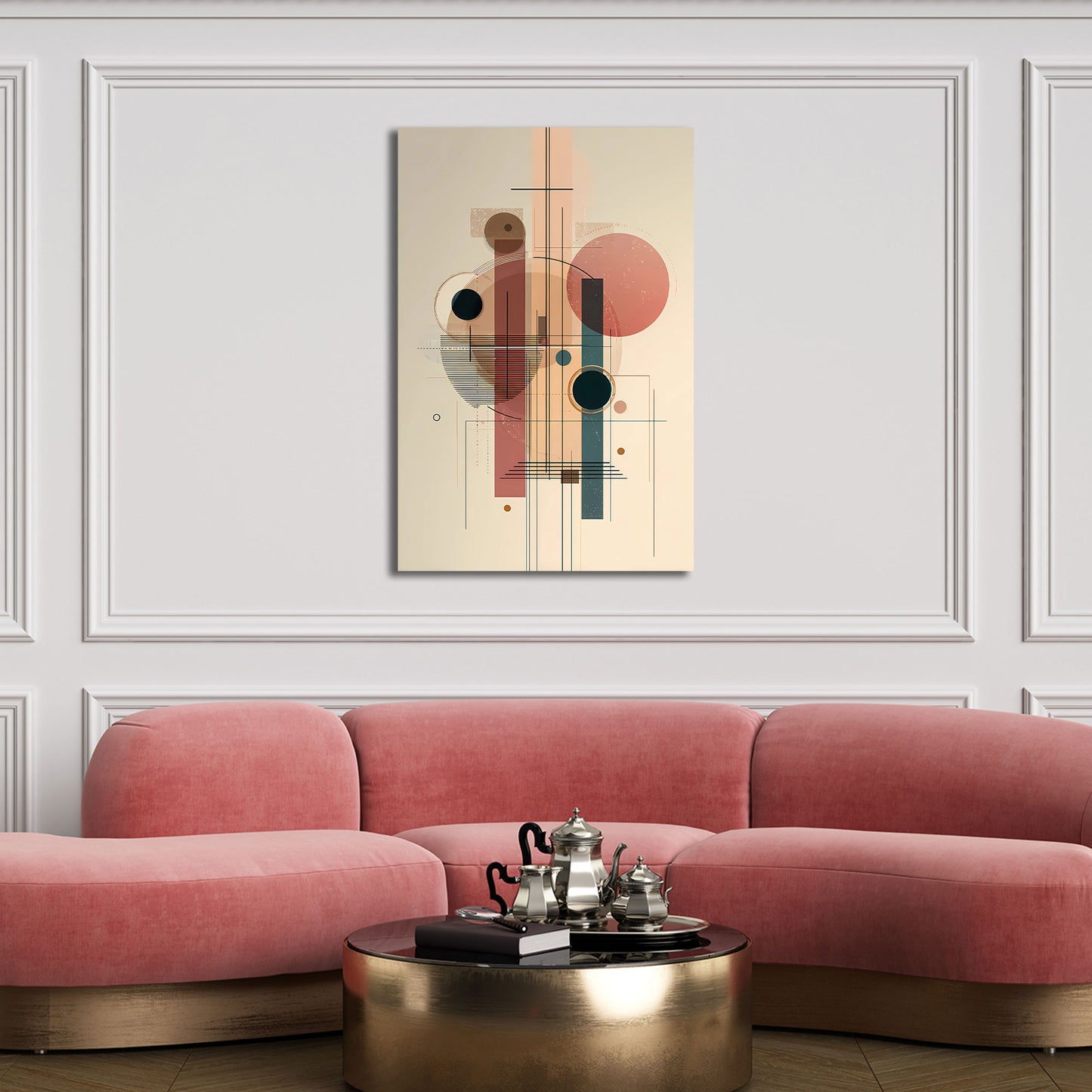 Sanfte Farbflächen Strukturierte Geometrie Wandbild