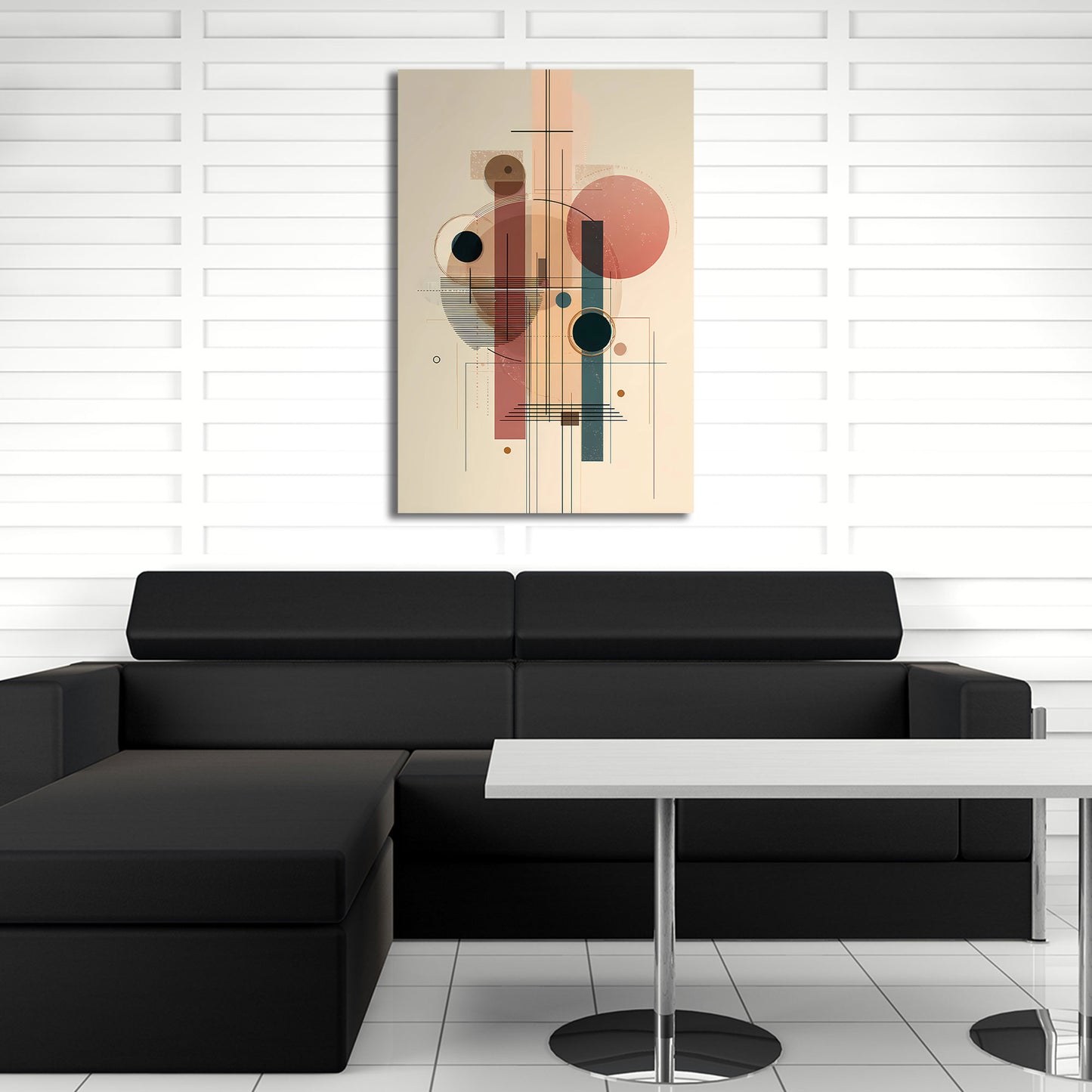 Sanfte Farbflächen Strukturierte Geometrie Wandbild