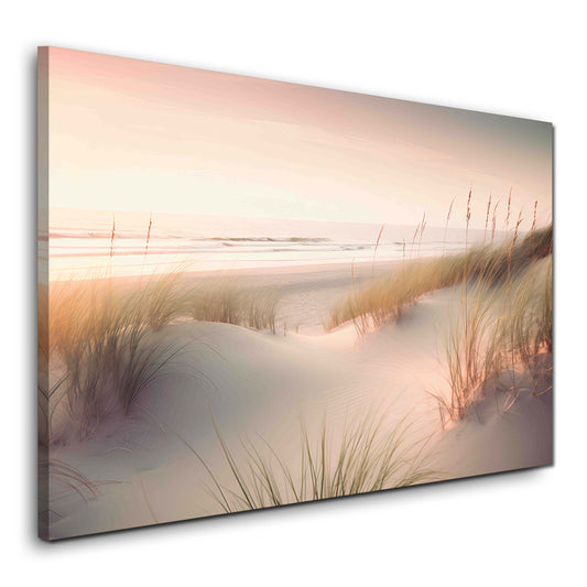 Sanfte Sanddünen mit Strandgras im Abendlicht Küste Wandbild