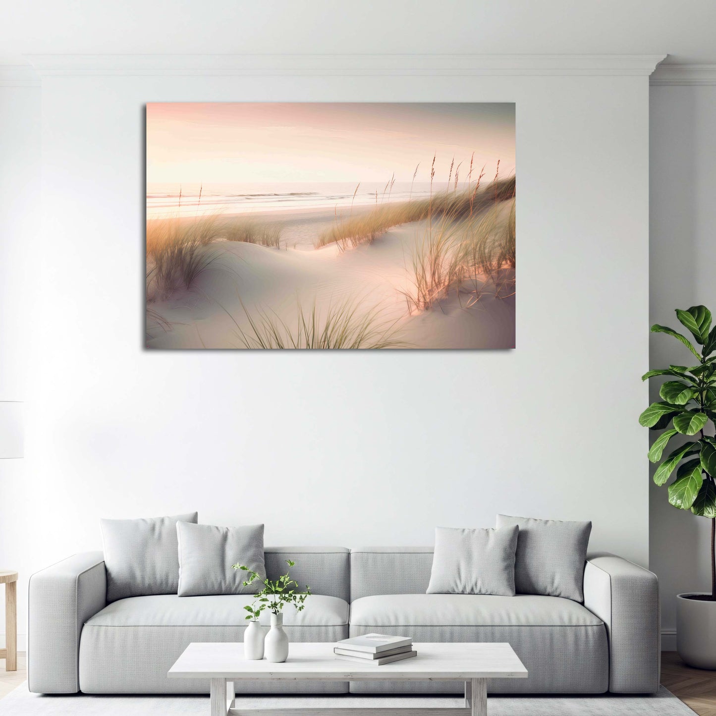 Sanfte Sanddünen mit Strandgras im Abendlicht Küste Wandbild