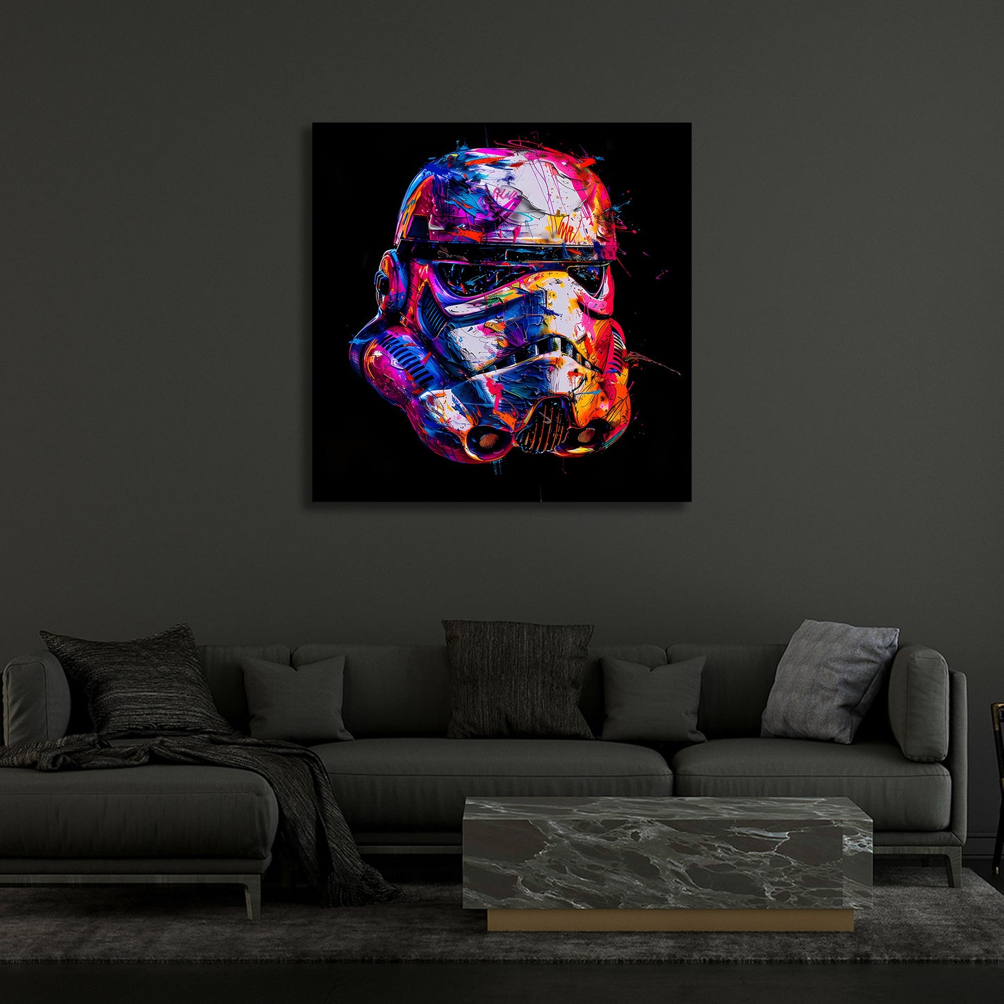 Sci-Fi Helm Pop Art Soldatenhelm Wandbild
