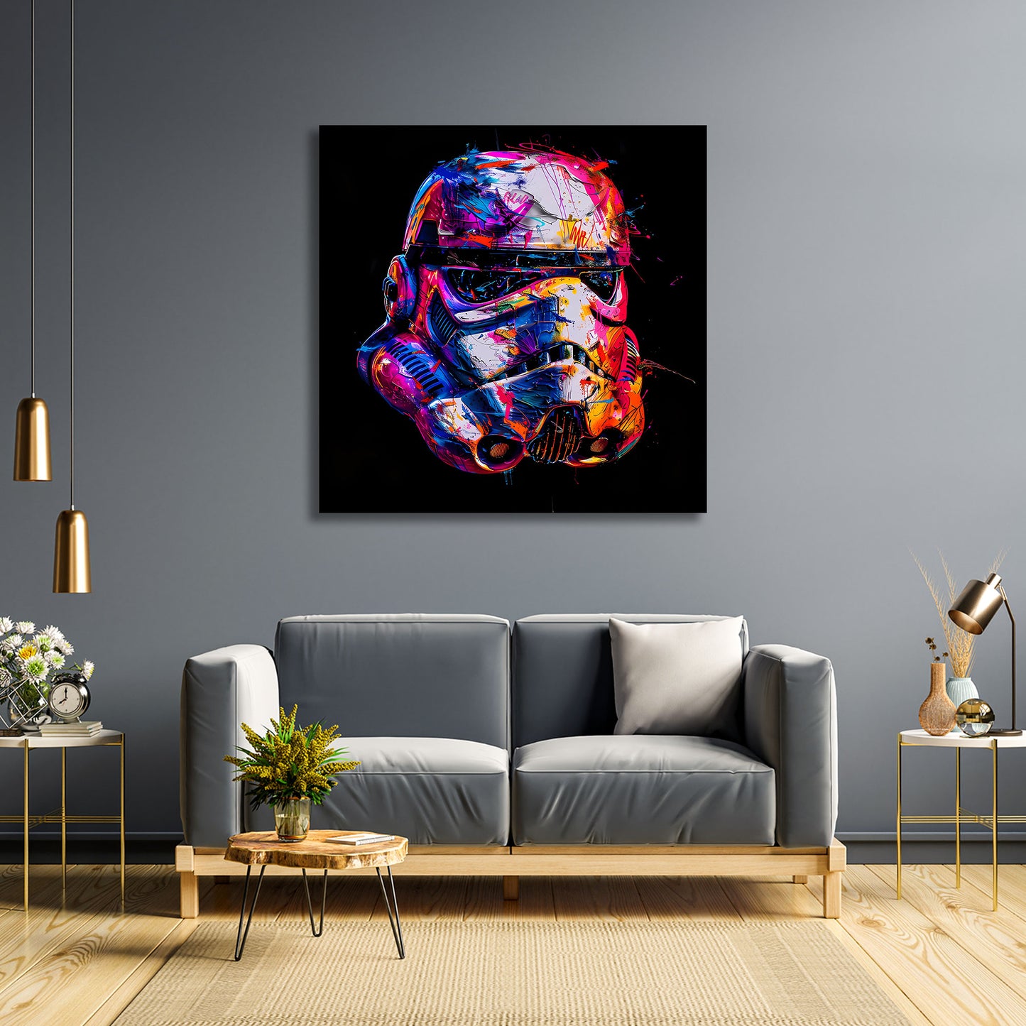 Sci-Fi Helm Pop Art Soldatenhelm Wandbild