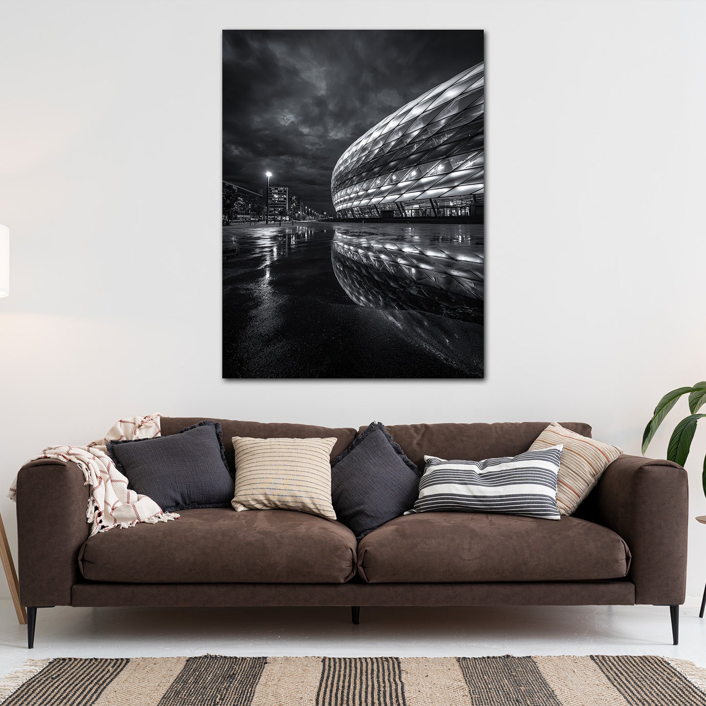 Stadion Allianz München schwarz weiß Wandbild