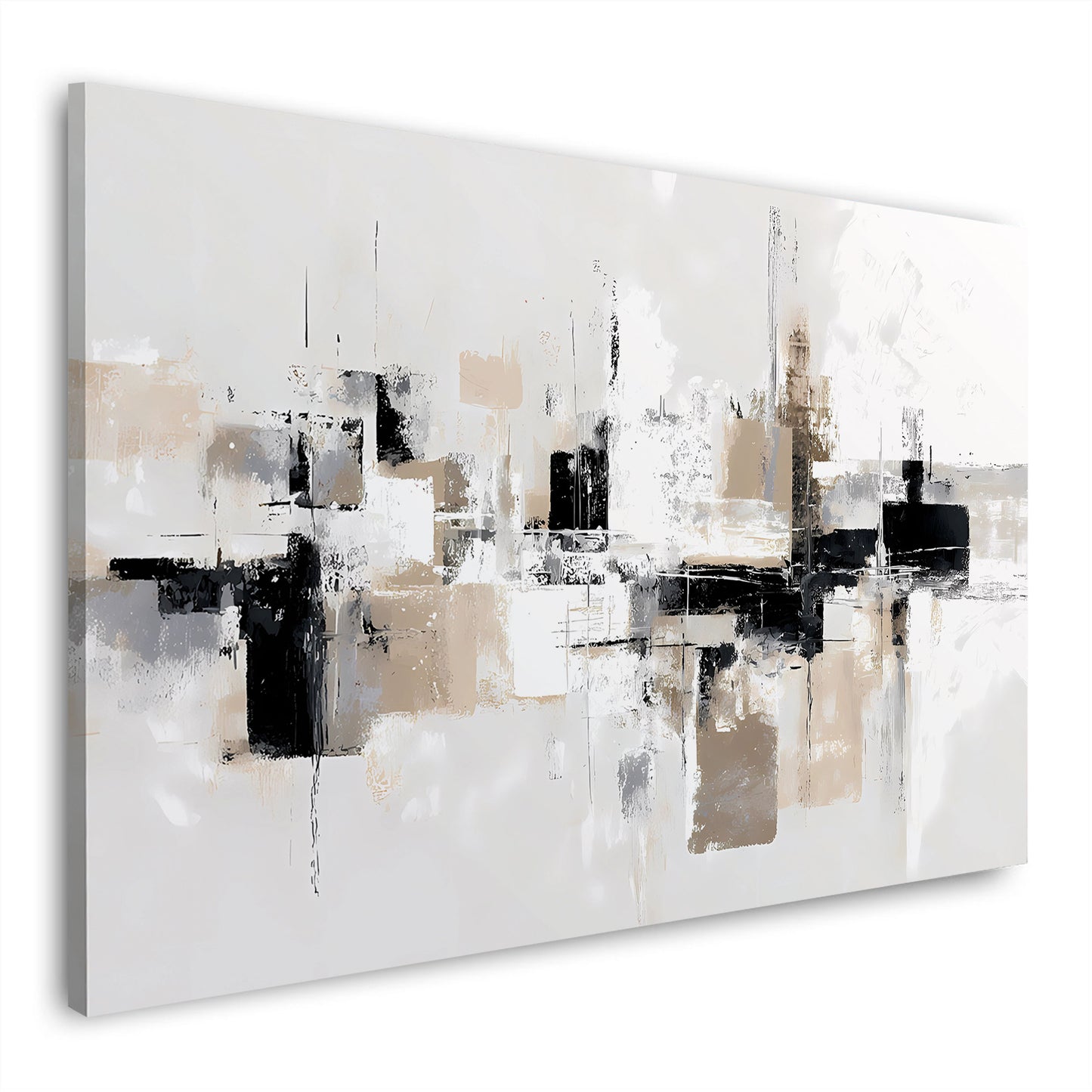 Strukturierte Flächen und Linien in neutralen Tönen Wandbild