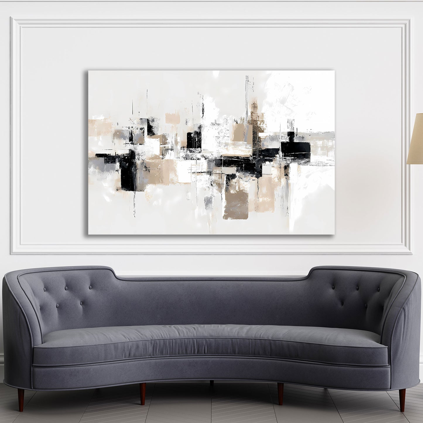 Strukturierte Flächen und Linien in neutralen Tönen Wandbild