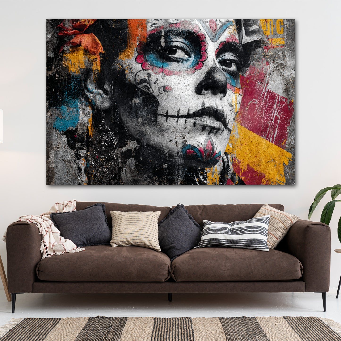Totenkopf Make-up Calavera Gesicht Pop Art Wandbild
