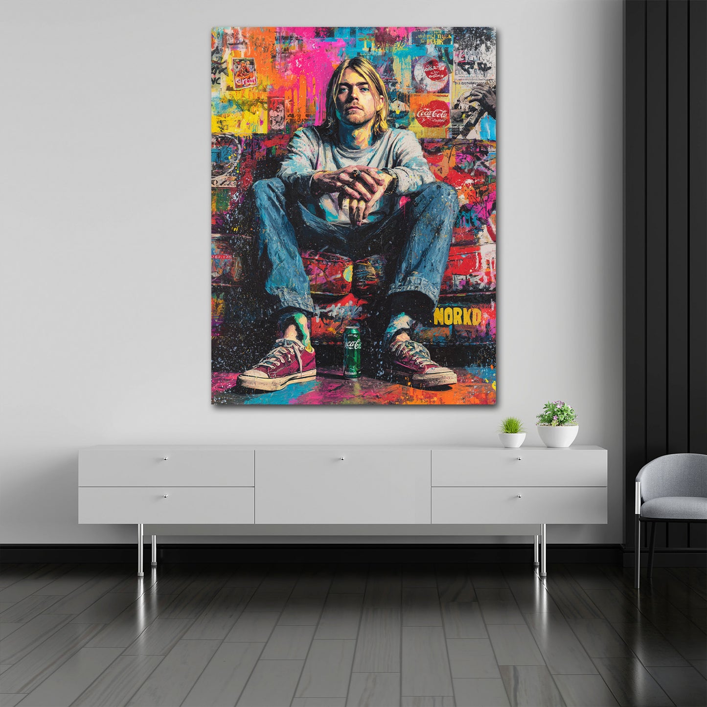 Urban Musikikone Grunge Look Cobain Wandbild