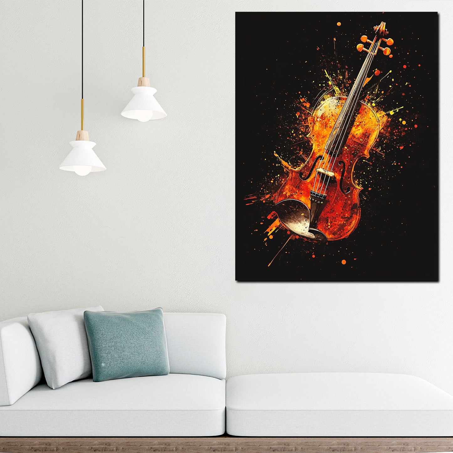 Violine Explosion Dynamik Wandbild