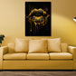Wandbild Kunstwerk Abstract Golden Lips, Pop Art