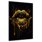 Wandbild Kunstwerk Abstract Golden Lips, Pop Art