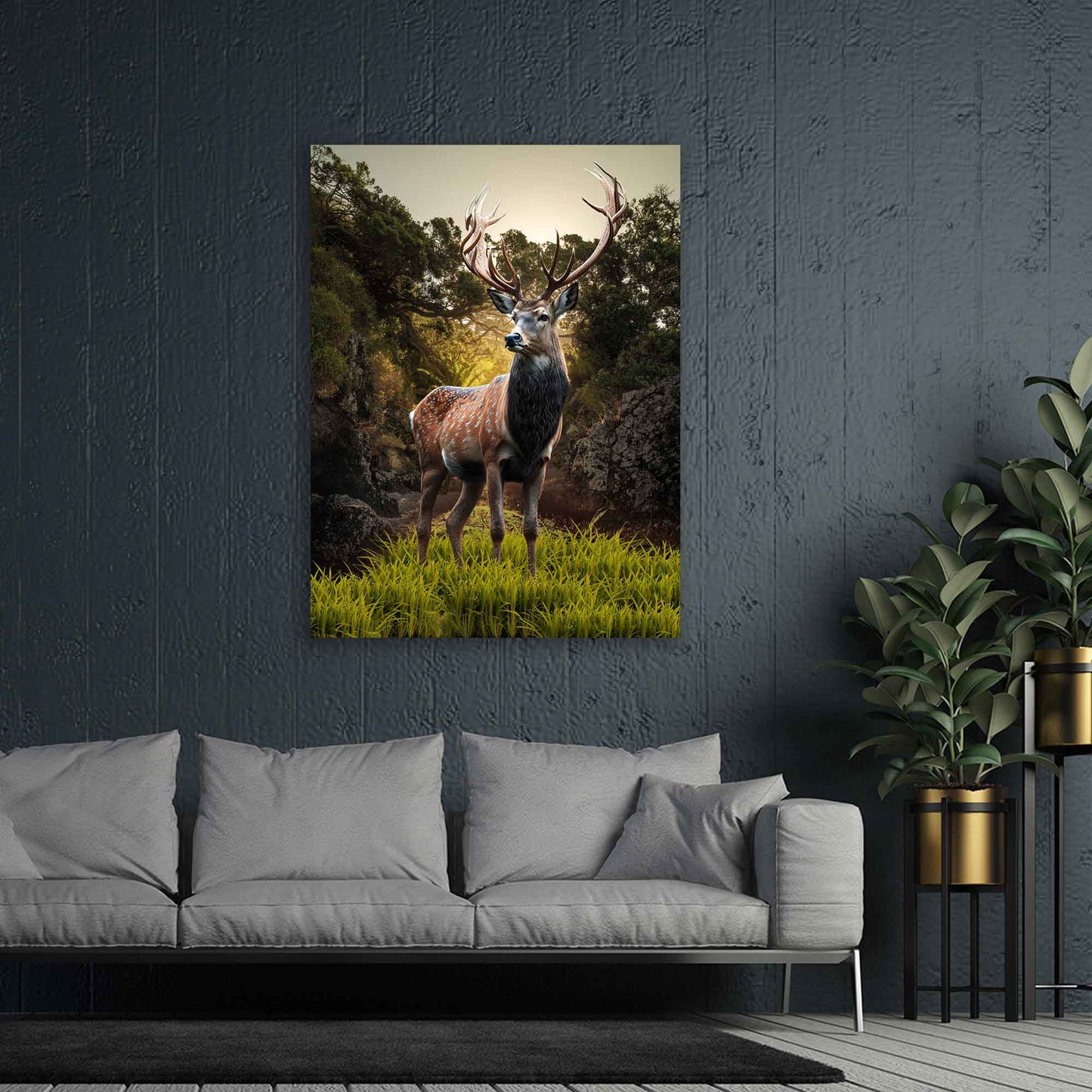 Beautiful Deer, Hirsch Wandbild Kunstwerk