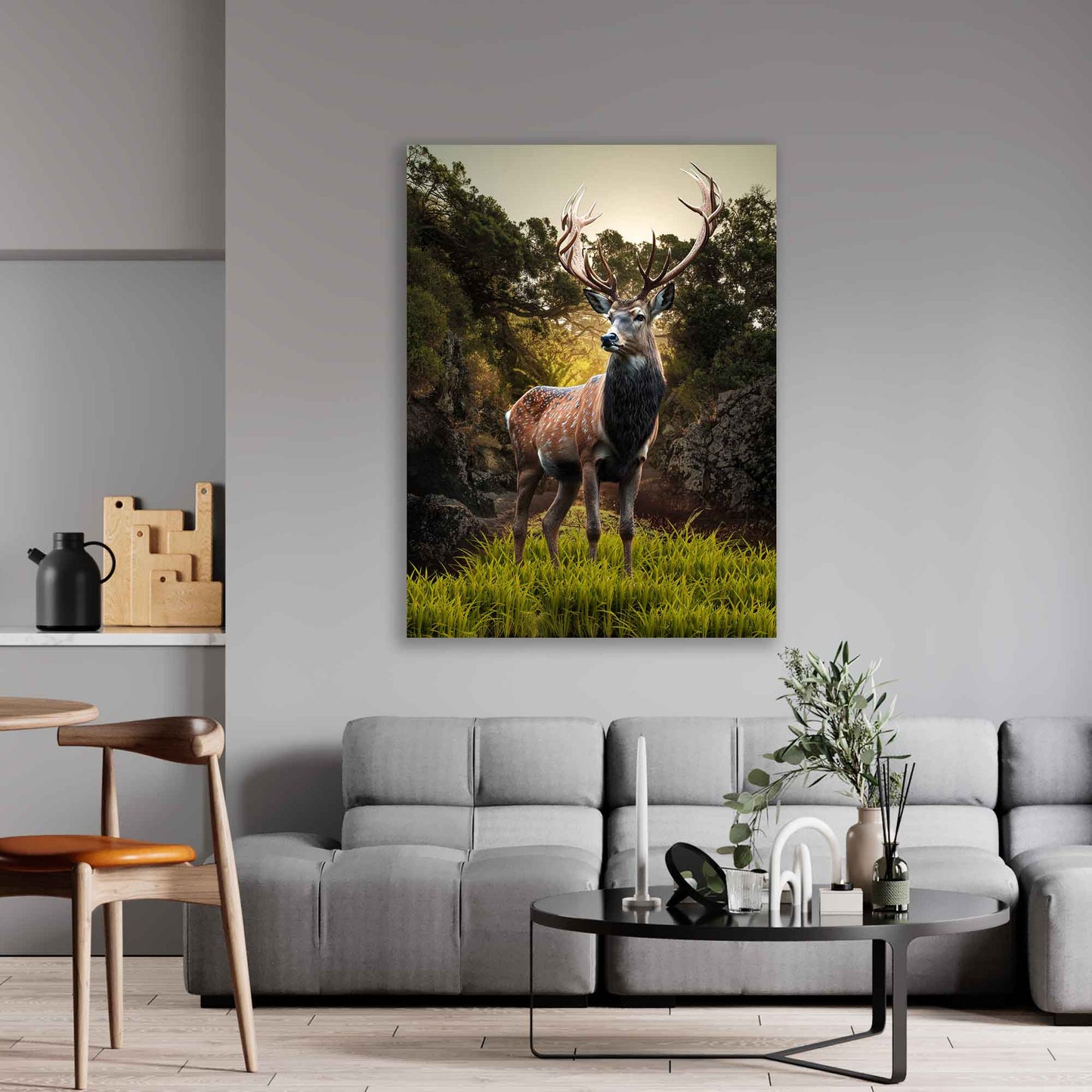 Beautiful Deer, Hirsch Wandbild Kunstwerk