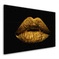 Frau Sensual Golden Lips Wandbild Kunstwerk