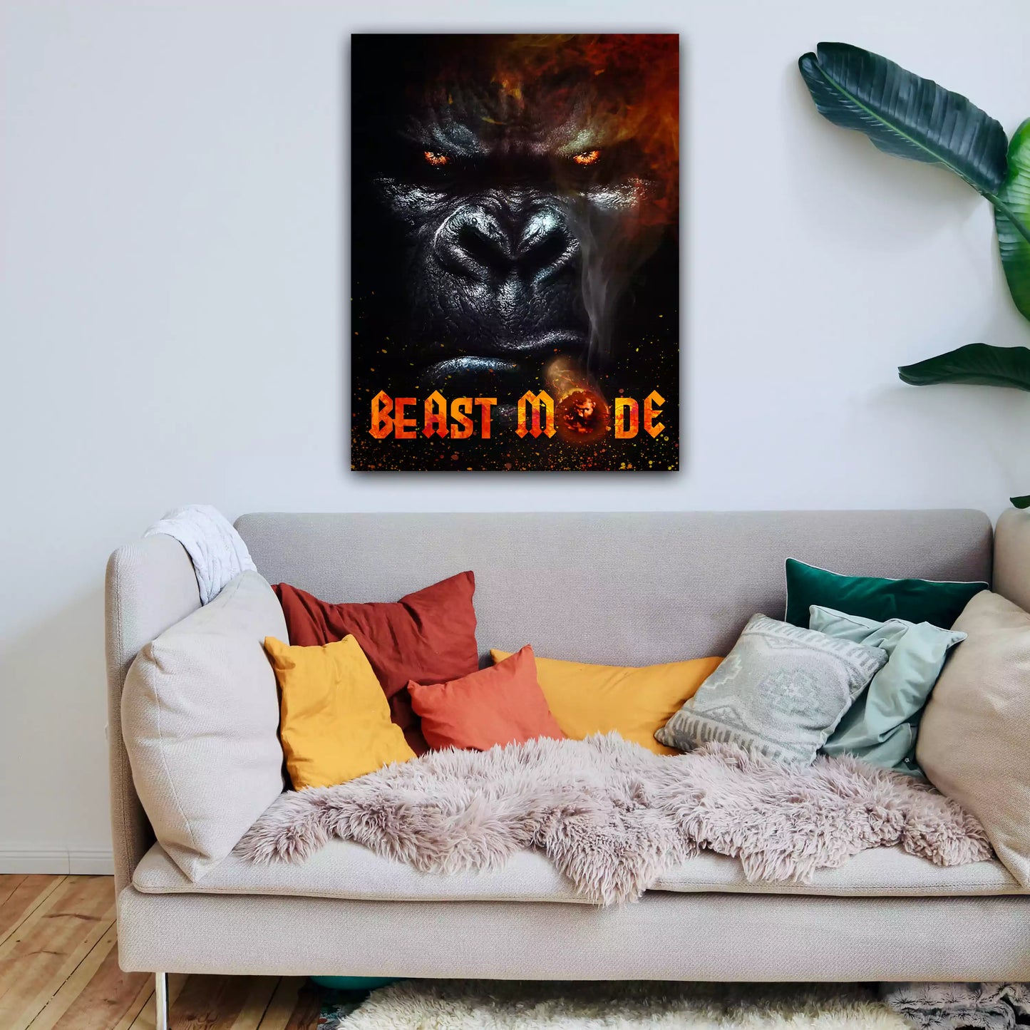 Gorilla Gangster Style Pop Art Wandbild Kunstwerk