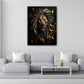 Löwe Gold Style Wandbild Kunstwerk