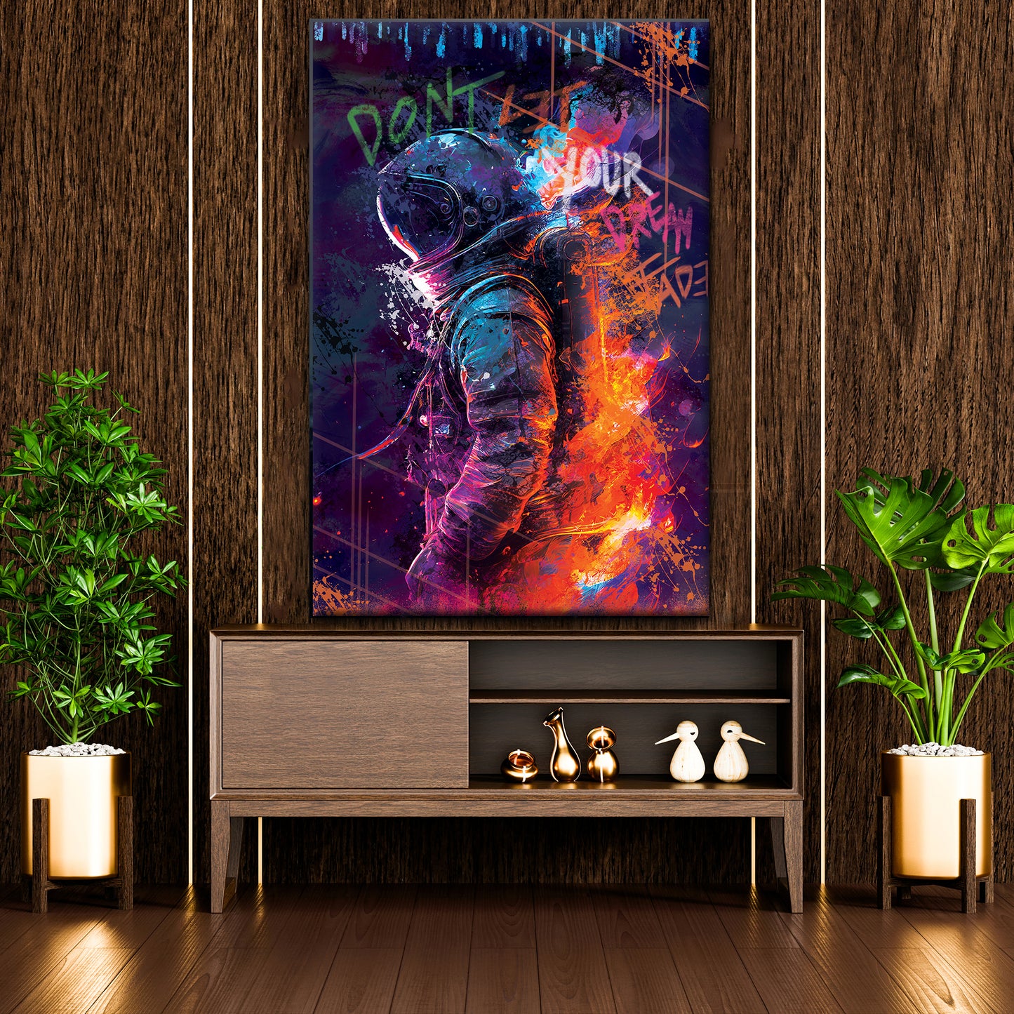 Wandbild Kunstwerk Pop Art Astronaut Dreams