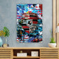 Wandbild Kunstwerk Porsche Blue Style, Pop Art