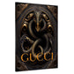 Snake Gold Abstract Wandbild Kunstwerk