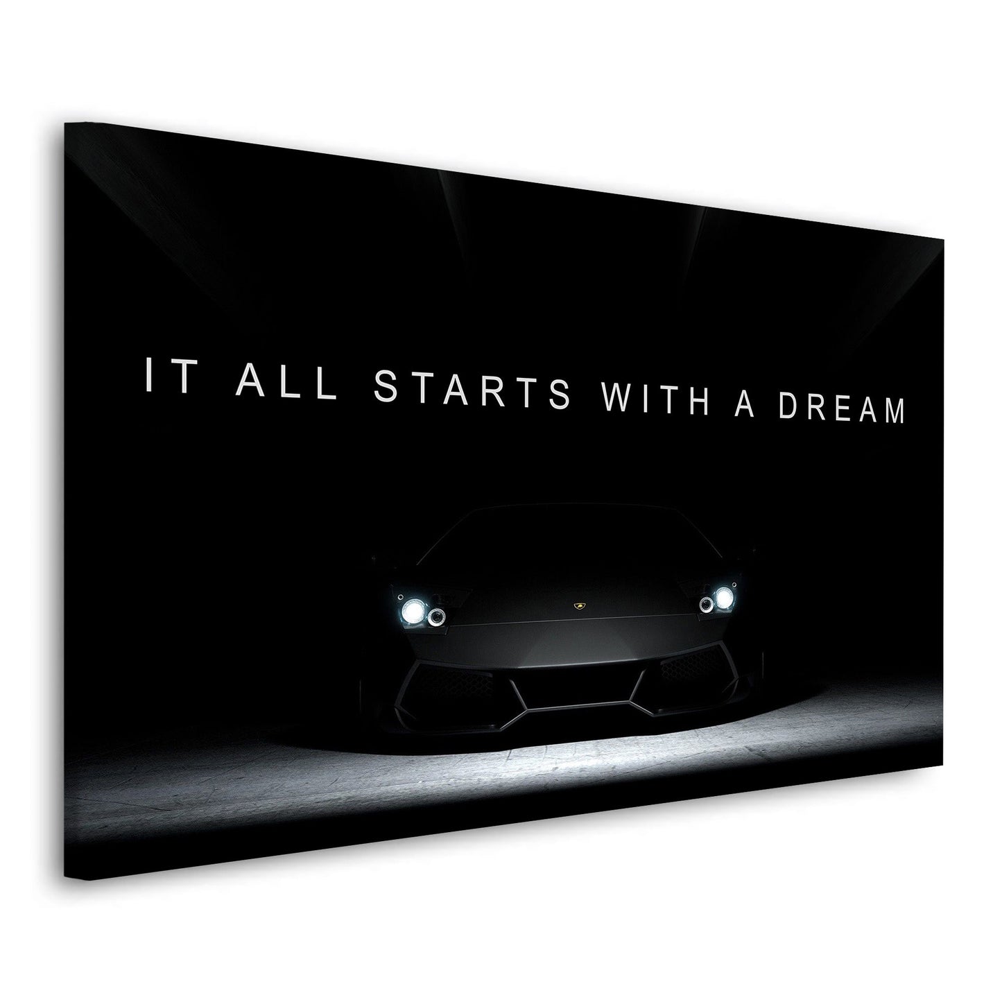 Sportwagen It All Starts With A Dream Wandbild Kunstwerk